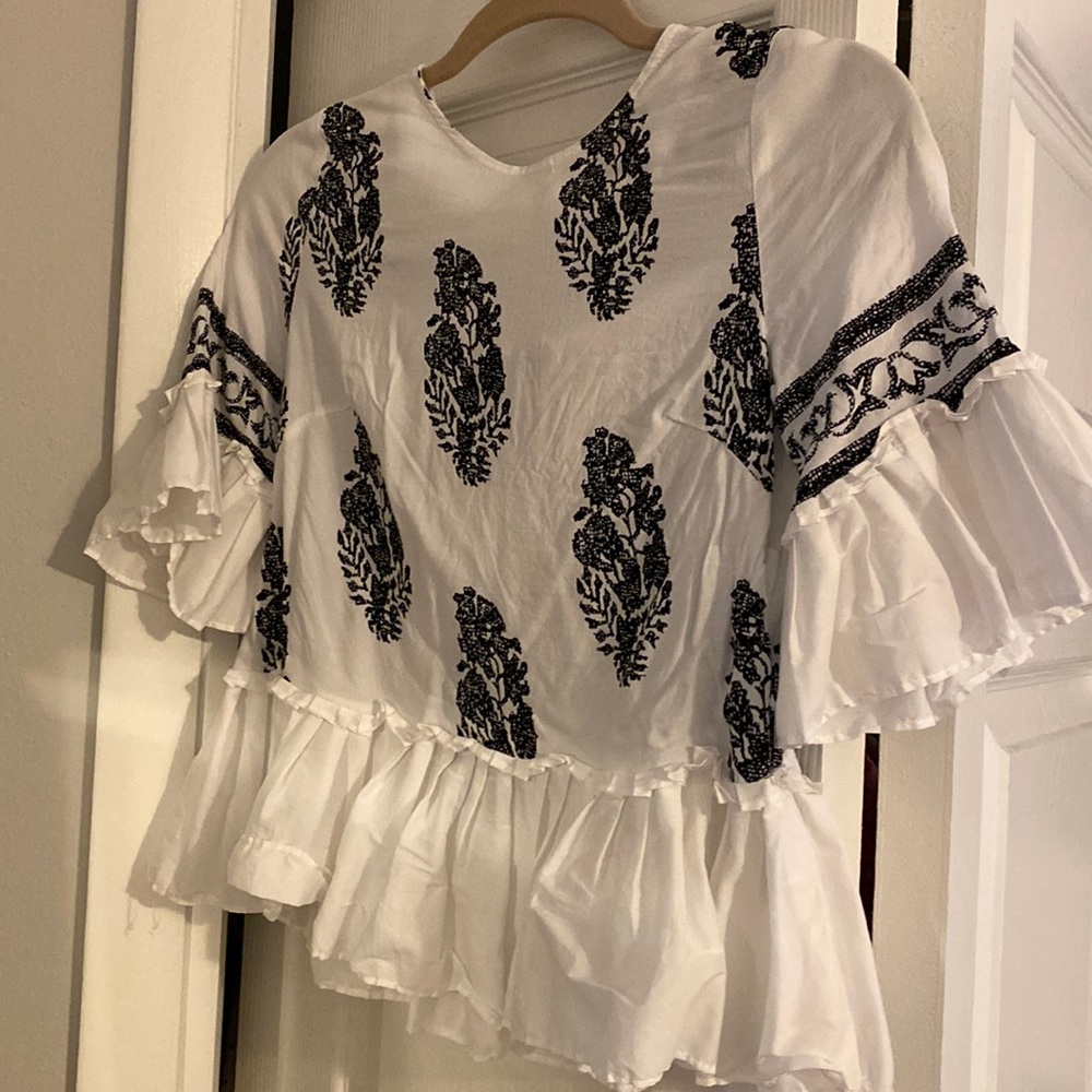 Anthropologie cropped peplum top